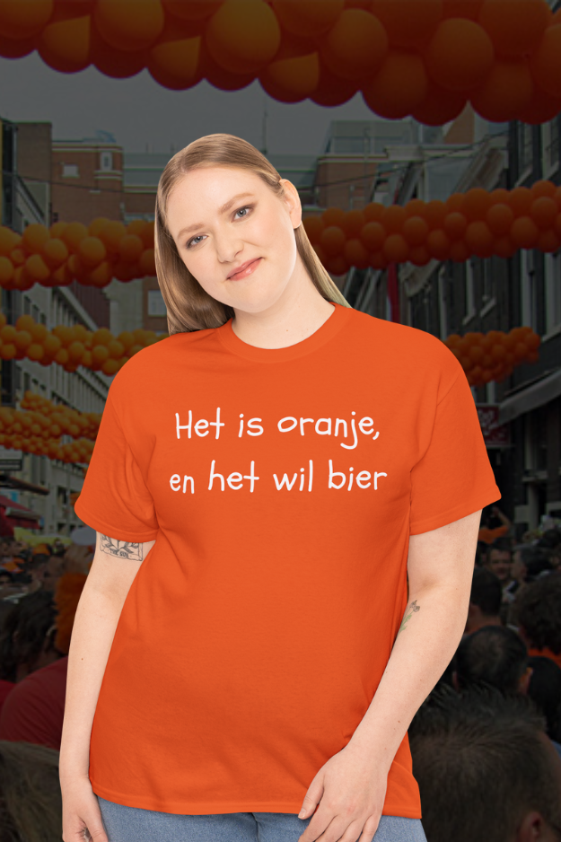 Grappig oranje shirt